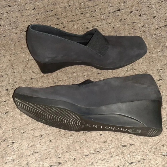 ARCHE-Black Nubuck  Leather-Wedge-Elastic Front-Sz 36-Excellent - Picture 6 of 9